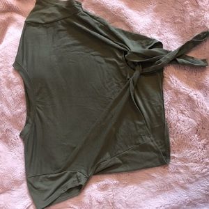 Olive tied up crop top